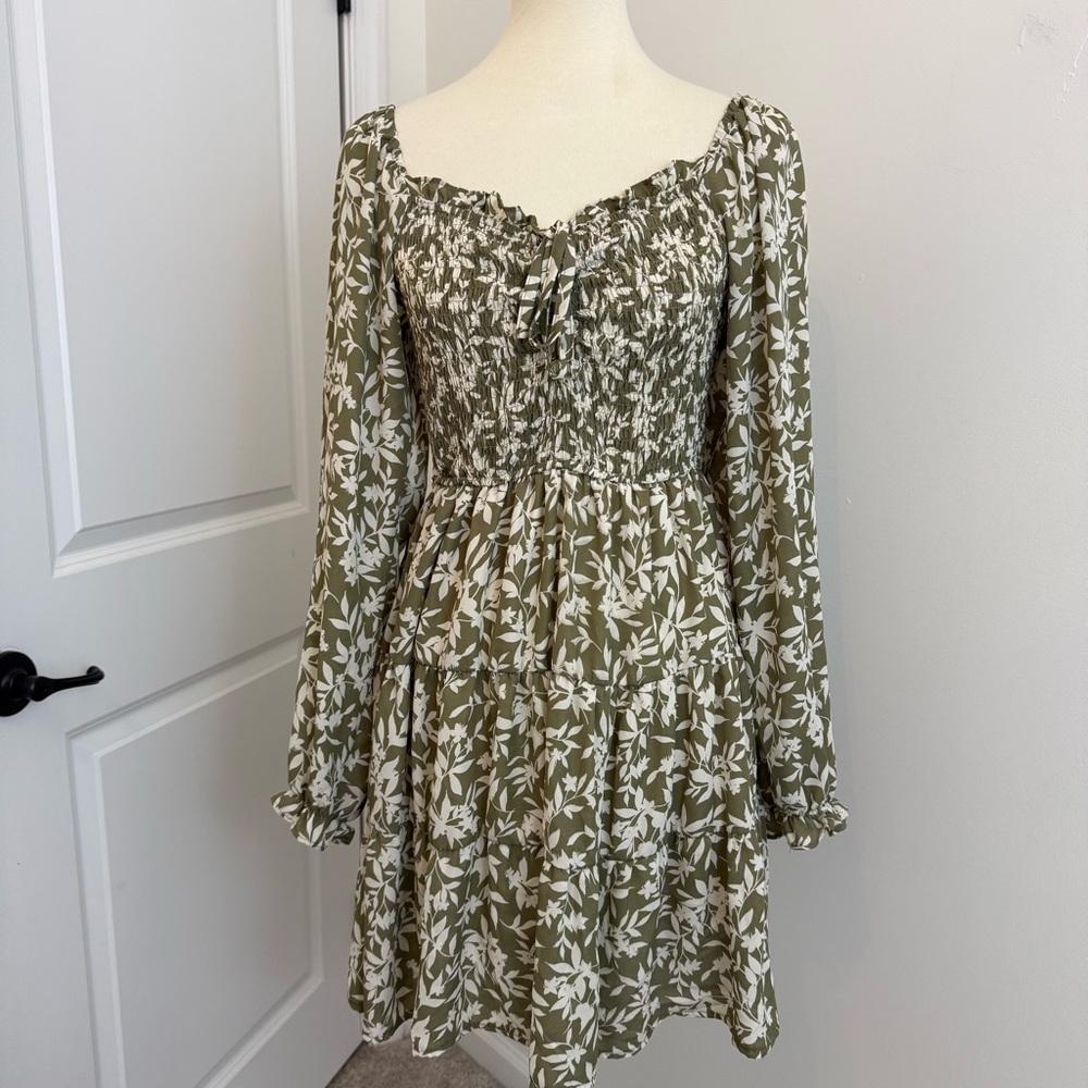 Moon Riverโ Floral Green Dress Cottage Prarie